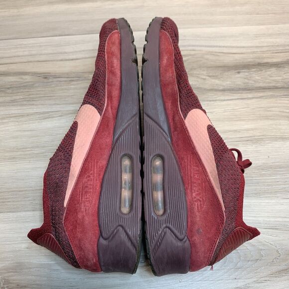 Nike Air Max 90 Ultra 2.0 Flyknit 875943-601 Men's Size 13 EU 47.5 Red Shoes - Picture 3 of 10